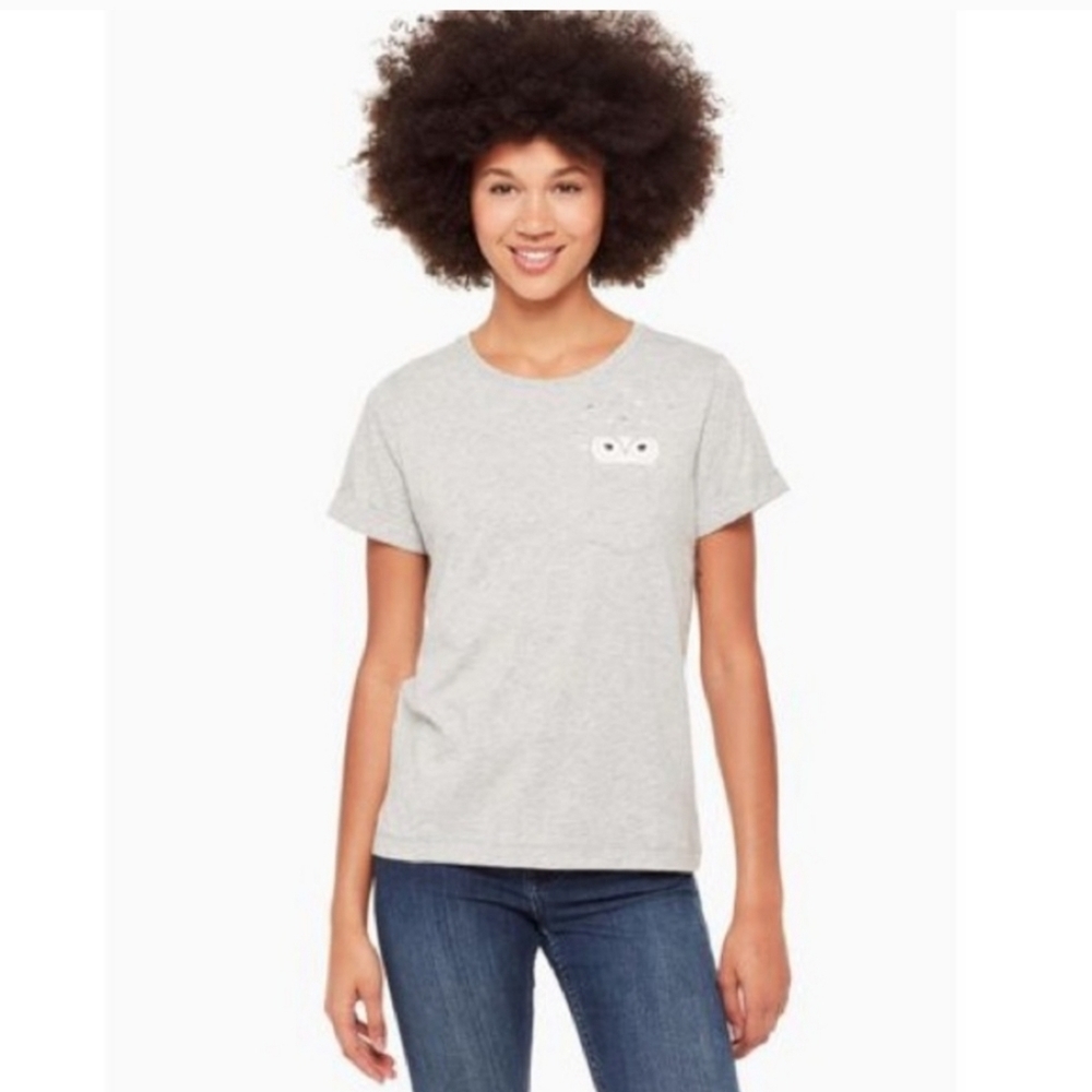Kate Spade Broome Street Grey Owl Tee
